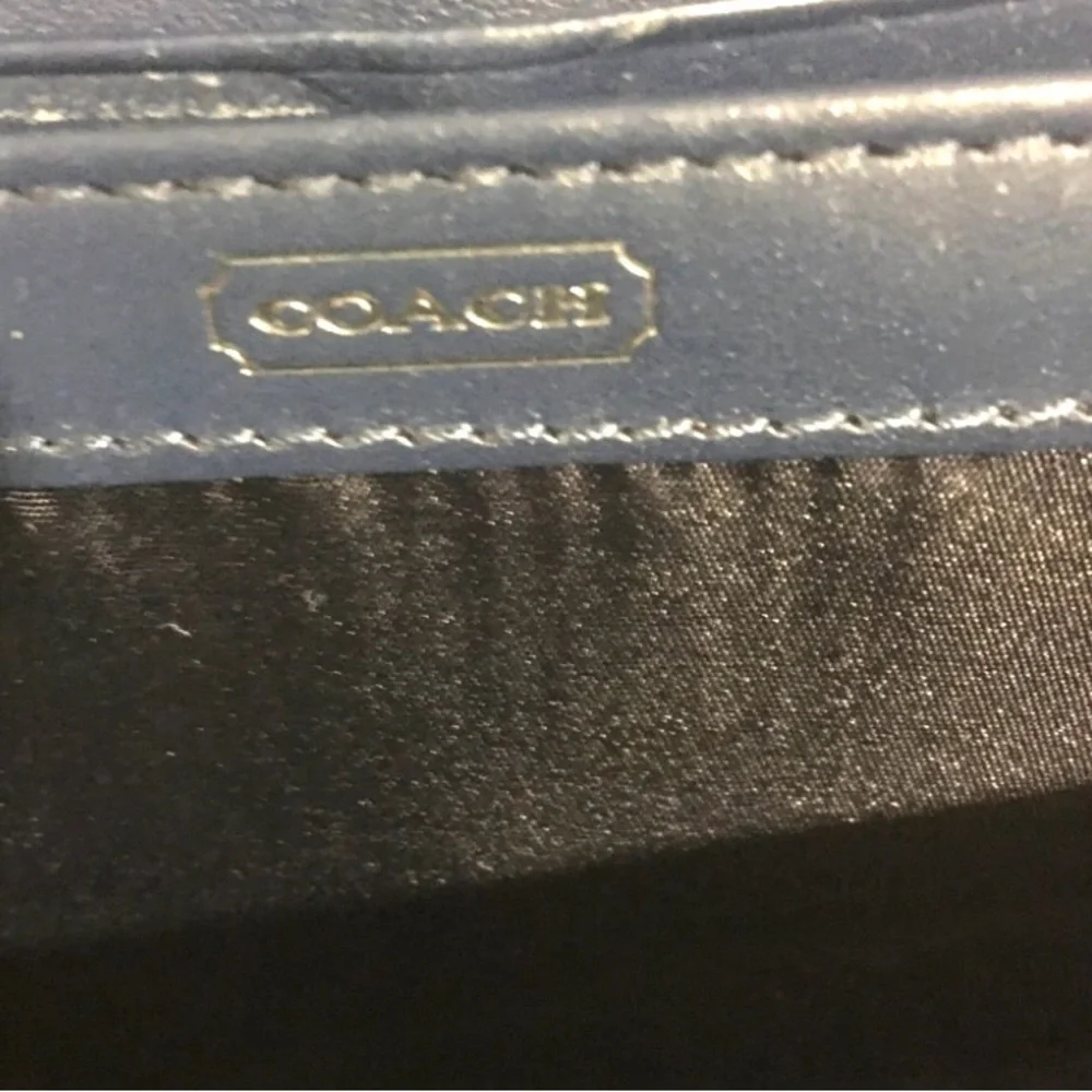 Coach navy blue leather wallet